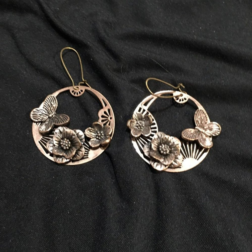 copper dangle earrings